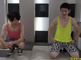 Asian boys give oral pleasure and receive a facial in HD