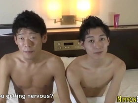 Asian gay boys have intense anal sex and cum together