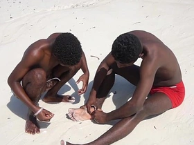 Young black twinks Samuel and Wilson engage in raw sex