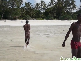 African American twink's bareback encounter with inexperienced partner post-bath